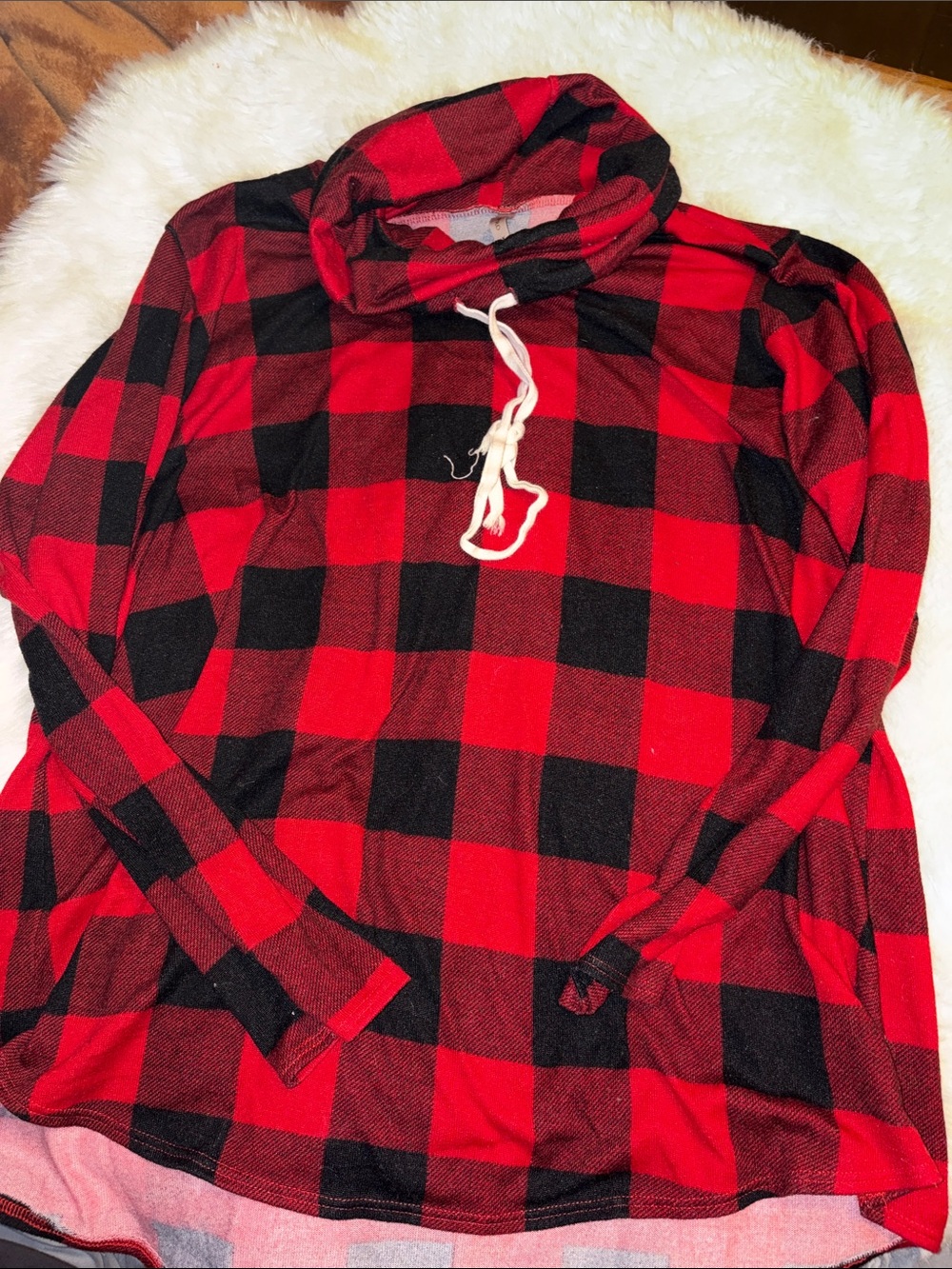 Acting Pro Red & Black Buffalo Plaid Pullover size 1X women’s